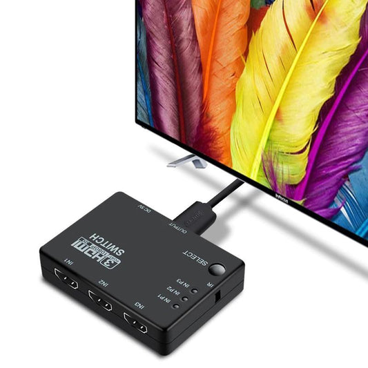 Switch Repartidor Splitter 4K 1080P 3 x 1 HDMI c/ Comando