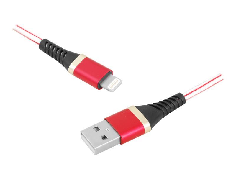 Cabo Lightning iPhone iPad iPad Entrelaçado 2M Vermelho