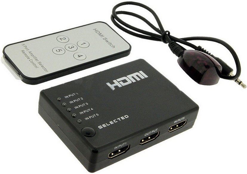Switch Repartidor Splitter 4K 1080P 3 x 1 HDMI c/ Comando