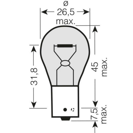 Lâmpada para automóvel P21W BAY15S 12V 21W Laranja