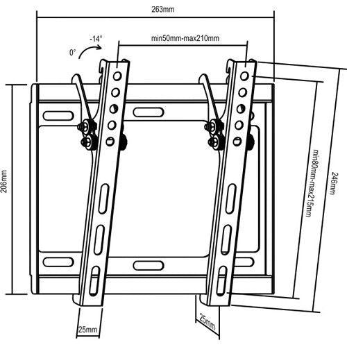 Suporte TV Parede 13" - 42" Pulgadas Inclinável