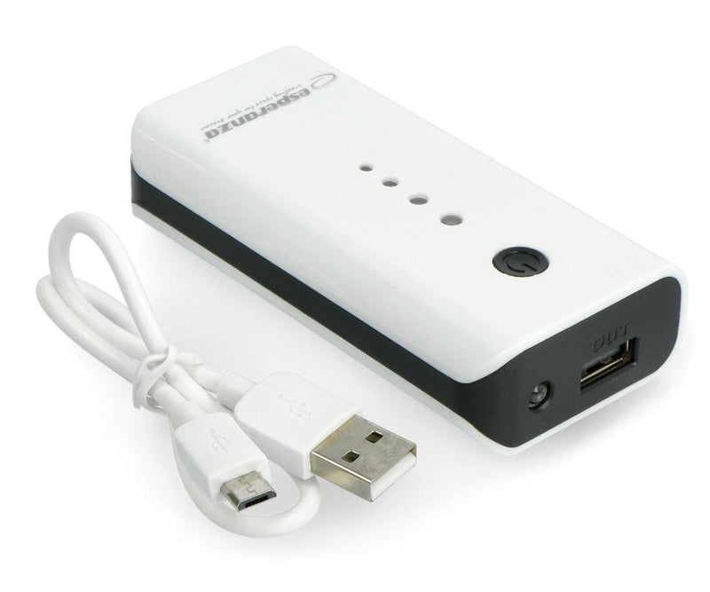 Powerbank USB 5200mAh Samrtphone iPhone Branco-Preto