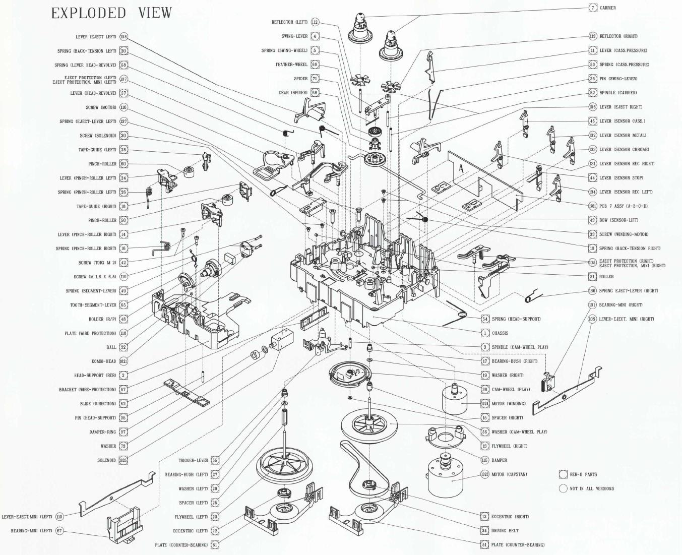 Engrenagem FR/RW para deck de cassetes Bang & Olufsen Beosound Century