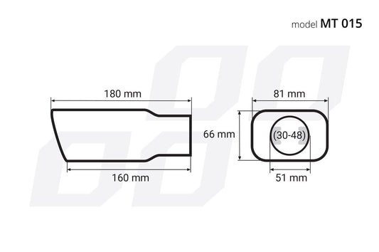 Ponteira de Escape Cromada Oval Redonda em Aço Especial