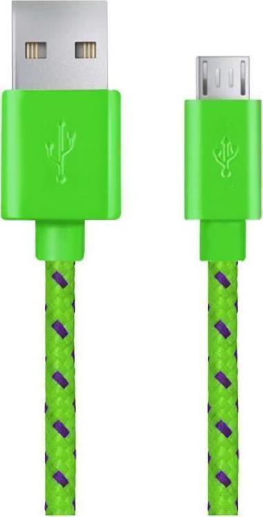 Cabo Micro USB Entrelaçado 1M Verde