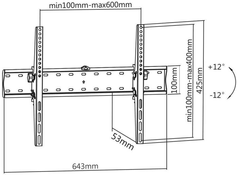 Suporte TV Parede 37" - 70" Pulgadas Inclinável