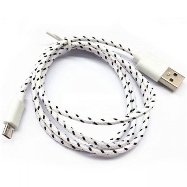 Cabo Micro USB Entrelaçado 1M Branco