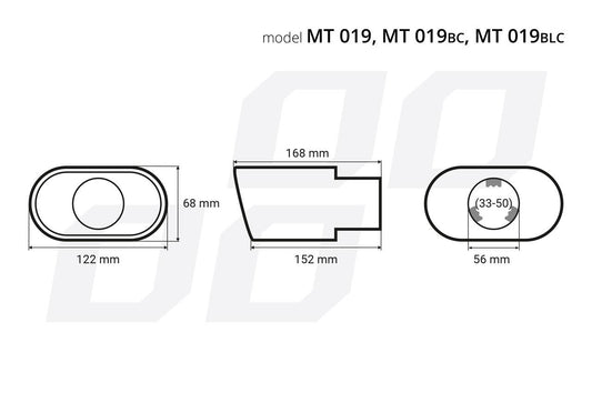 Ponteira de Escape Cromada Oval em Aço Especial