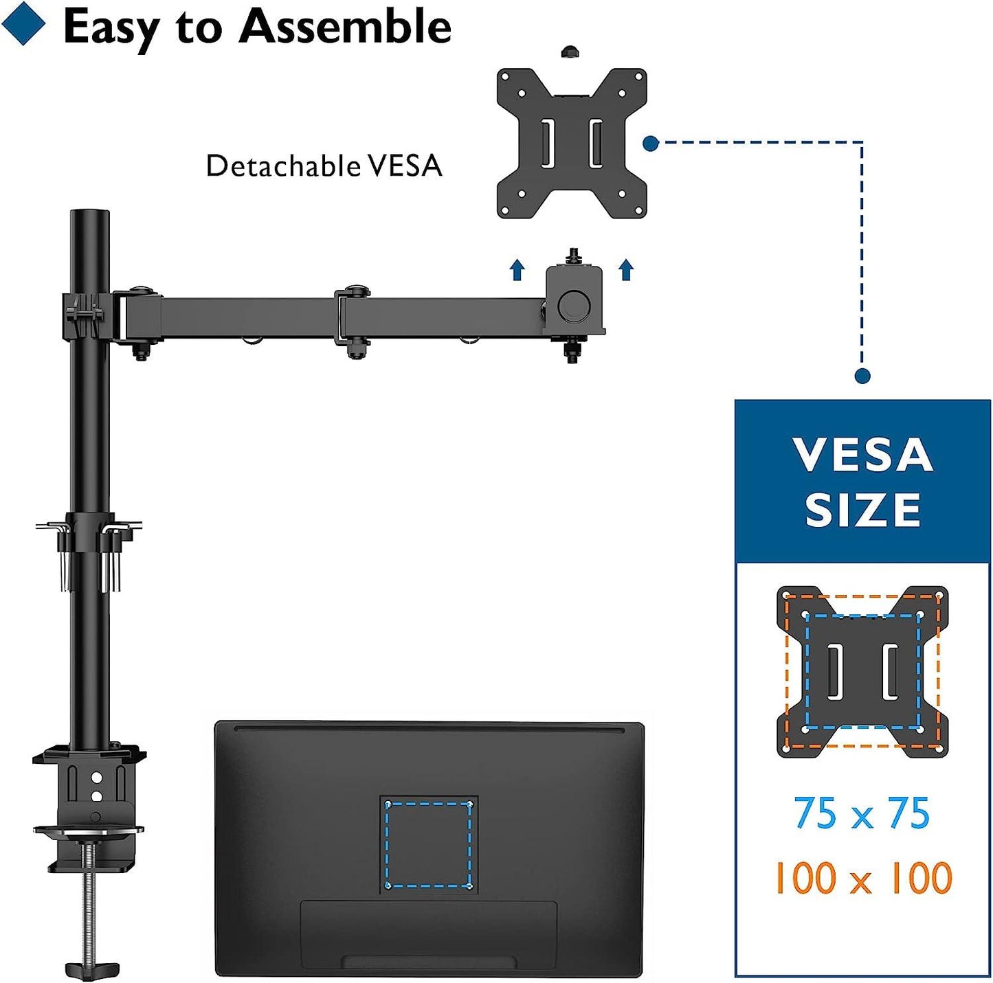 Suporte de Mesa Secretária para Monitor PC 10" - 29" AJustável Regulável e Inclinável