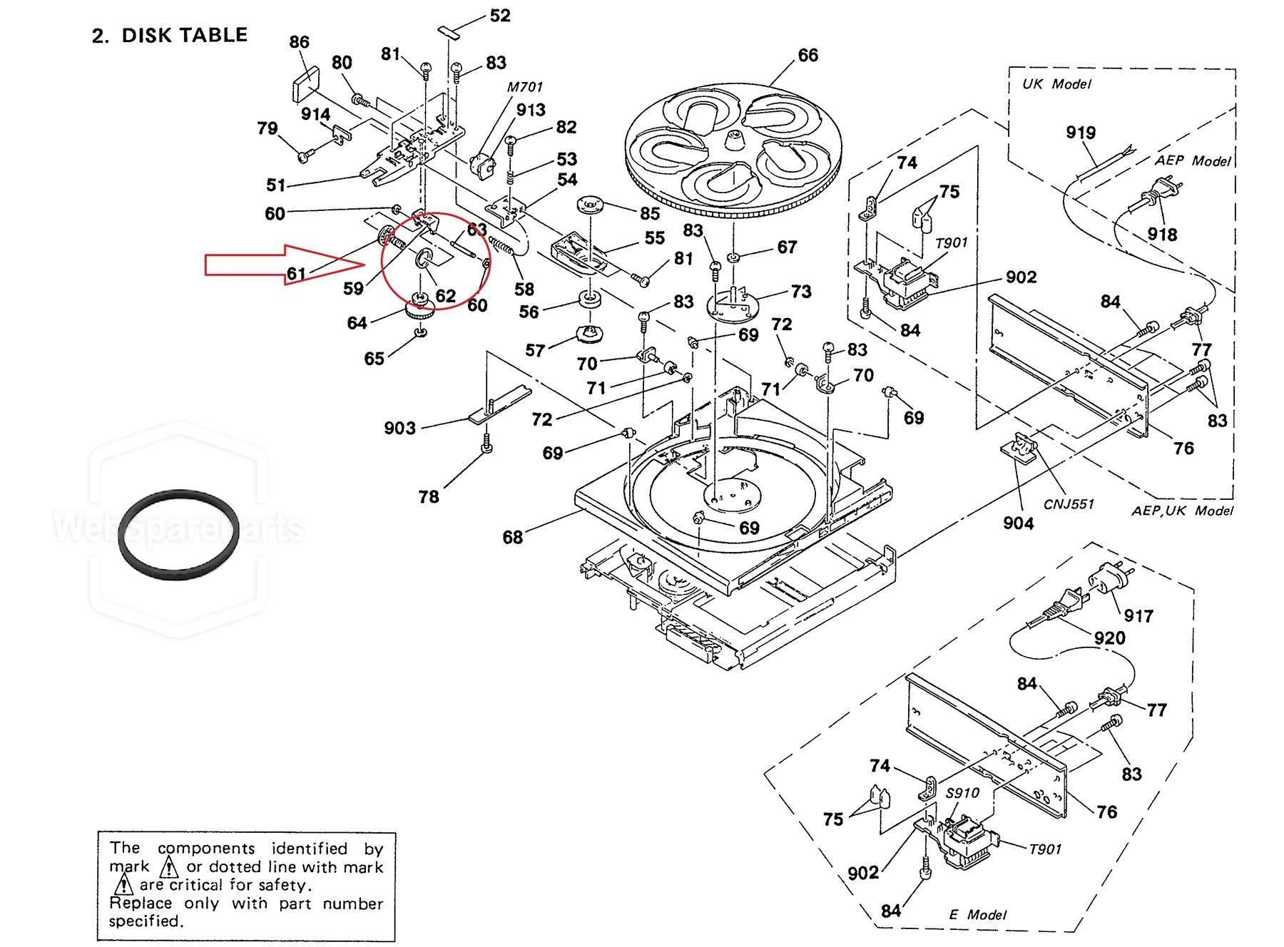 Correiao TABLE DISC Para Leitor de CD Sony CDP-C500M