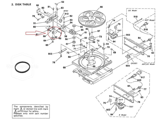 Correiao TABLE DISC Para Leitor de CD Sony CDP-C500M