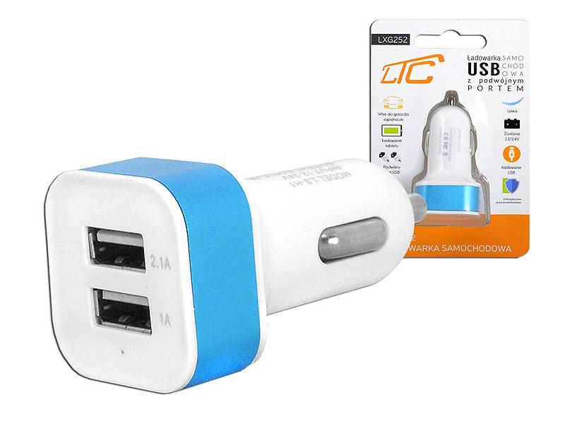 Adaptador Carregador Android iPhone isqueiro 12V 2 x USB 2.1A