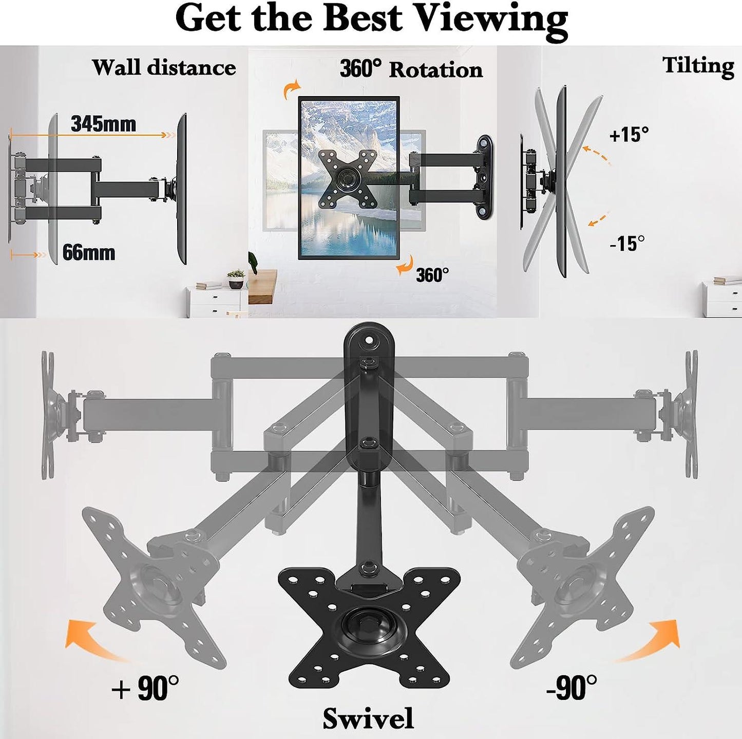 Suporte TV Parede 22" - 42" Pulgadas Rotativo