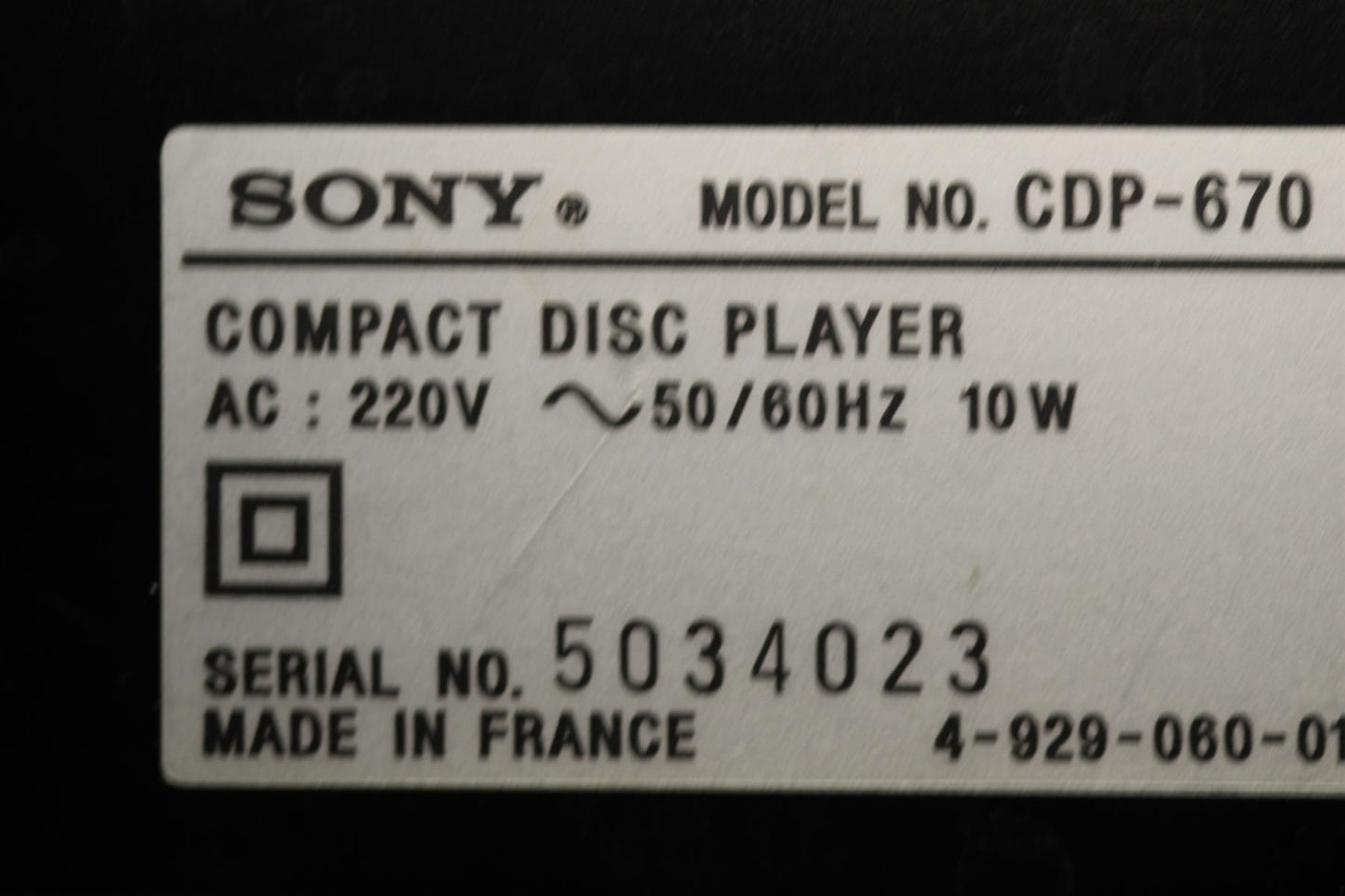 Correia para abertura da gaveta do leitor de CD Sony CDP-670 (EU-Model)