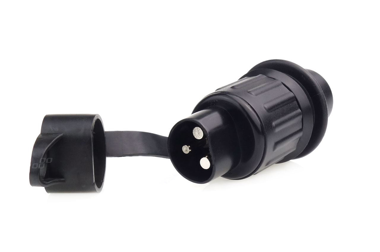 Ficha de Reboque 12/24 Volts 3-Pinos Macho- Preto