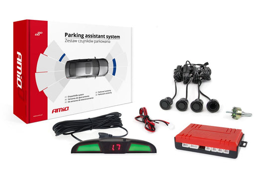 Kit 4 Sensores Estacionamento de Automóvel 18mm c/ Display -   Dourado