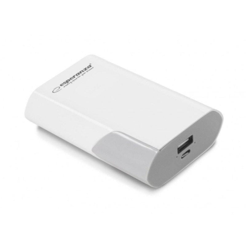 Powerbank USB 6000mAh Branco-Cinzento