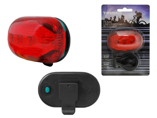 Farol Traseiro para Bicicleta c/ suporte Led Vermelho (5 leds) IP65