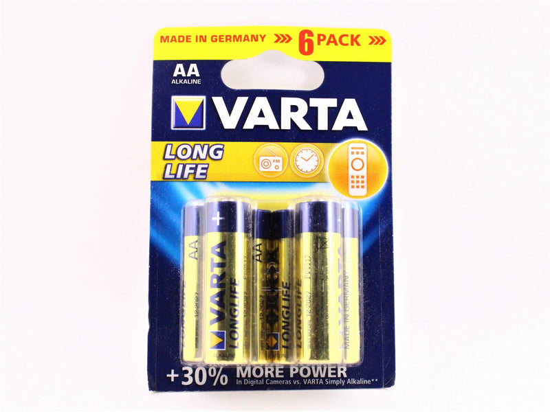 Pilha Alcalina AA / LR6 - 1.5V VARTA Long Life [6 unid.] Validade DEZ-2027