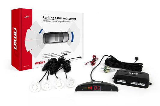 Kit 4 Sensores Estacionamento de Automóvel c/ Display - Branco