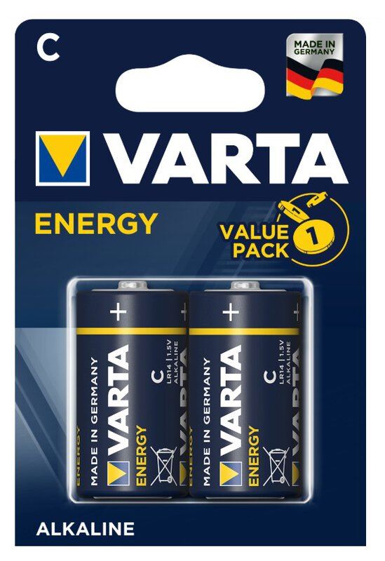 Pilha Alcalina 1.5V C LR14  Varta High Energy  [Blister 2 und.] Validade DEZ-2025