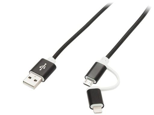 Cabo Dados 2 em 1 Micro USB -  iPhone Lighting