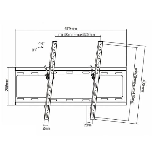 Suporte TV Parede  37" - 70" Pulgadas Inclinável