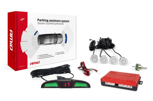 Kit 4 Sensores Estacionamento de Automóvel c/ Display - Cinzento