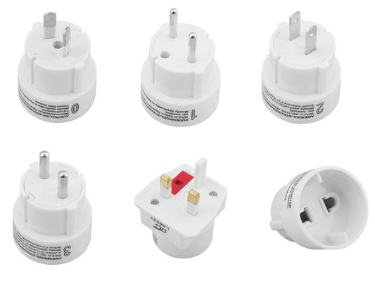 Conjunto de  5 Adaptadores de Viagem Europa,Asia Améria,Oceania e Africa