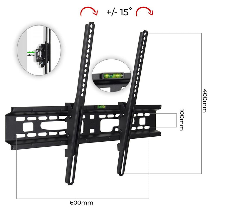 Suporte TV Parede 37" - 65" Pulgadas Inclinável