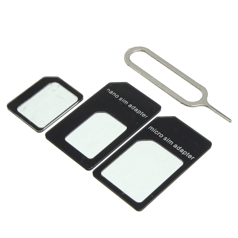 Conjunto Adaptadores Cartões nano-SIM, micro-SIM, SIM (3 em 1) Preto