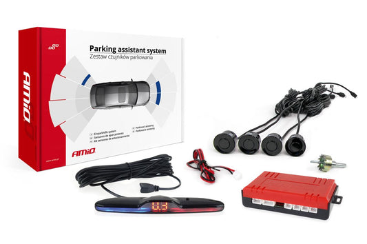 Kit 4 Sensores Estacionamento de Automóvel c/ Display - Preto