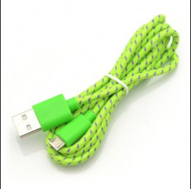 Cabo Micro USB Entrelaçado 1M Verde