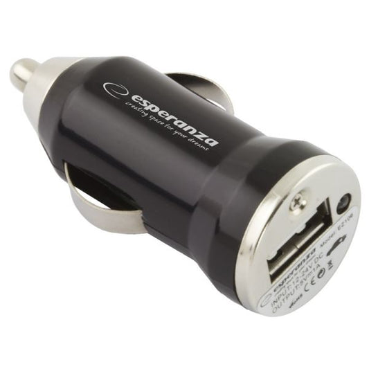 Mini Carregador de Isqueiro  12-24V 1 x USB 1A Preto