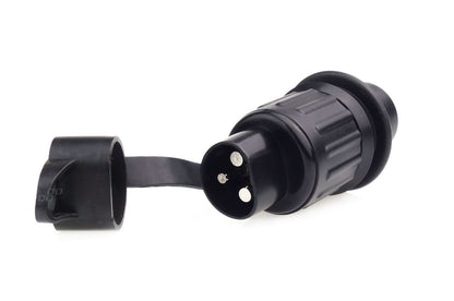 Ficha de Reboque 12/24 Volts 3-Pinos Macho- Preto