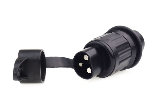 Ficha de Reboque 12/24 Volts 3-Pinos Macho- Preto