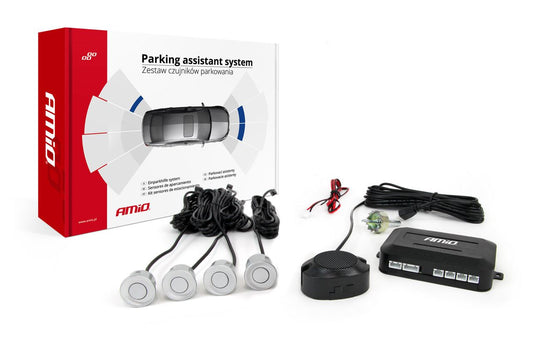 Kit 4 Sensores Estacionamento de Automóvel c/ Buzer - Cinzento